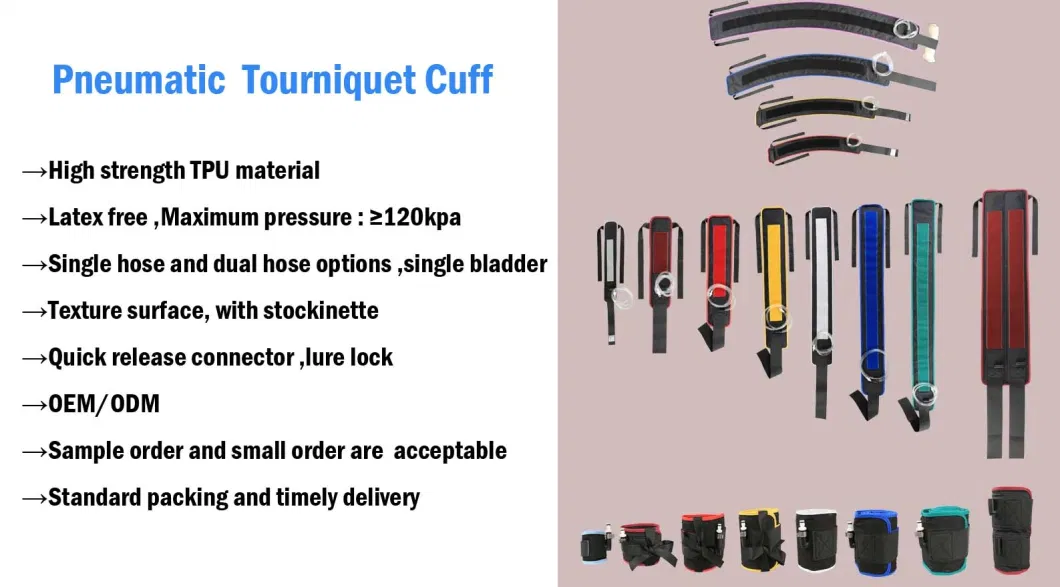 Medical Sterilized Cuff Automatic Pneumatic Tourniquet with Dual Hoses