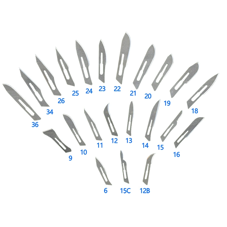 China Factory Medical Use Stainless Steel Knife Blade Carbon Steel Disposable Surgical Scalpel Blades