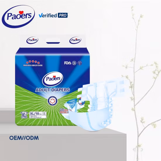 Preço barato amostra grátis folha traseira de PE de alta absorção fralda descartável para adultos da China